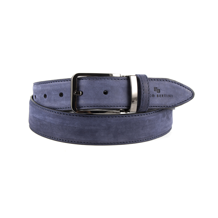Men's belt Enzo Bertini blue suede leather 28bcu351010vbl