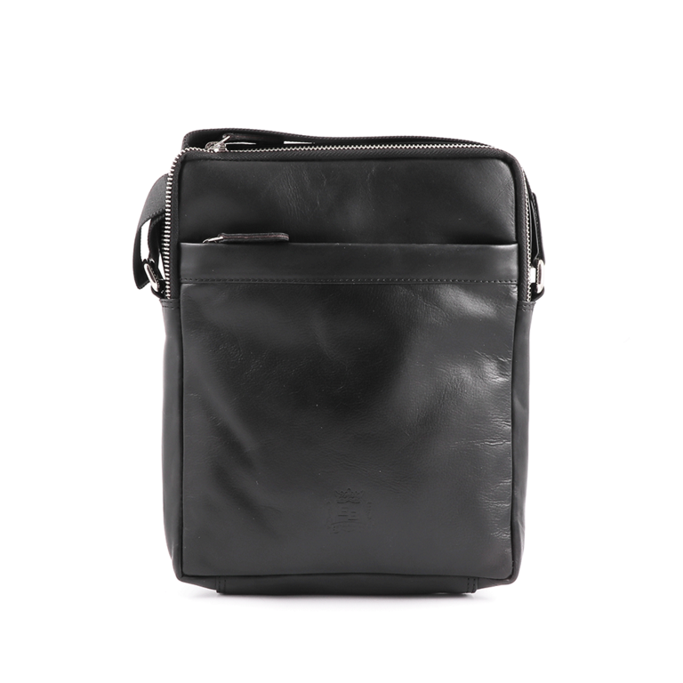 Enzo Bertini Men's Crossbody bag in black leather 2641BGEA6233N