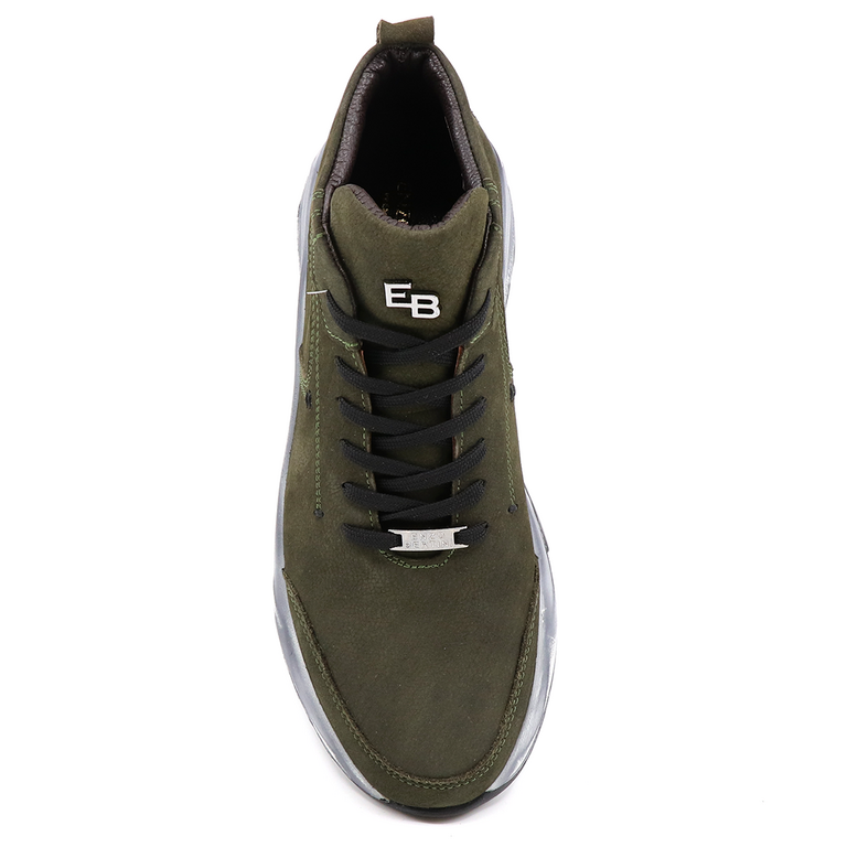 Enzo Bertini men boots in khaki leather 3382BG2209KA