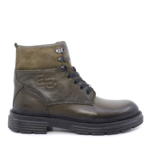 Men's Enzo Bertini khaki leather boots 2016BG31804KA.