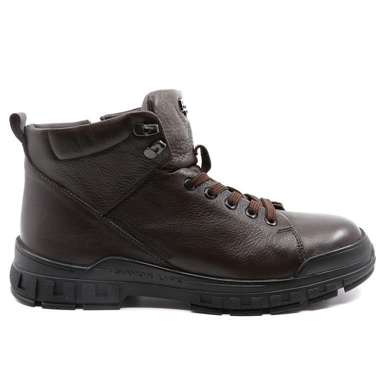 Enzo Bertini men boots in brown leather 3202BG14418M