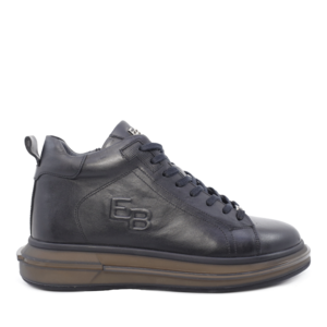 Men's Enzo Bertini black leather boots 2016BG24904N.