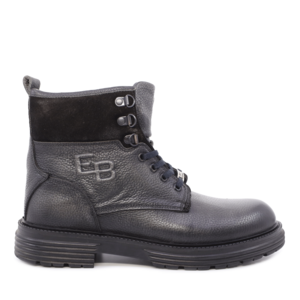 Men's Enzo Bertini black leather boots 2016BG31804N.