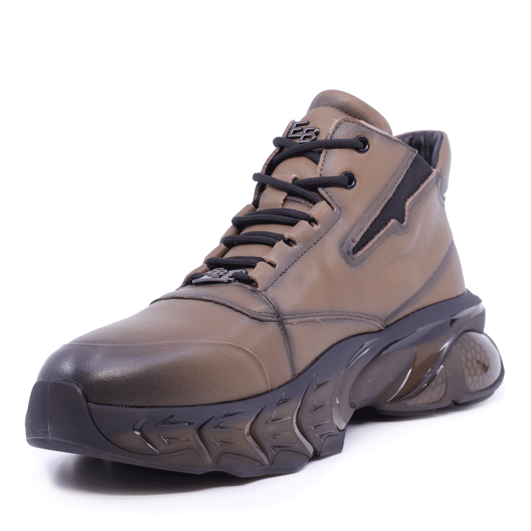 Men's Enzo Bertini taupe leather boots 3866BG399TA
