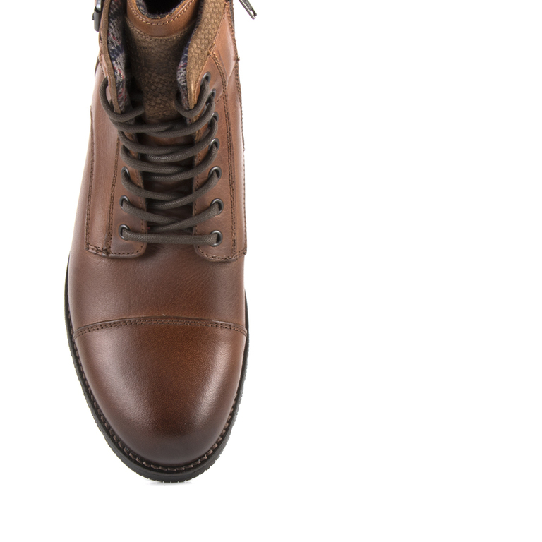 Men's boots Enzo Bertini brown cognac leather 618bg690053cu