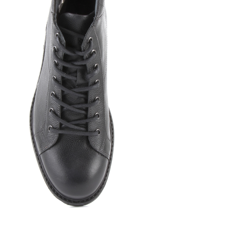 Men's boots Enzo Bertini black leather 618bg660035n