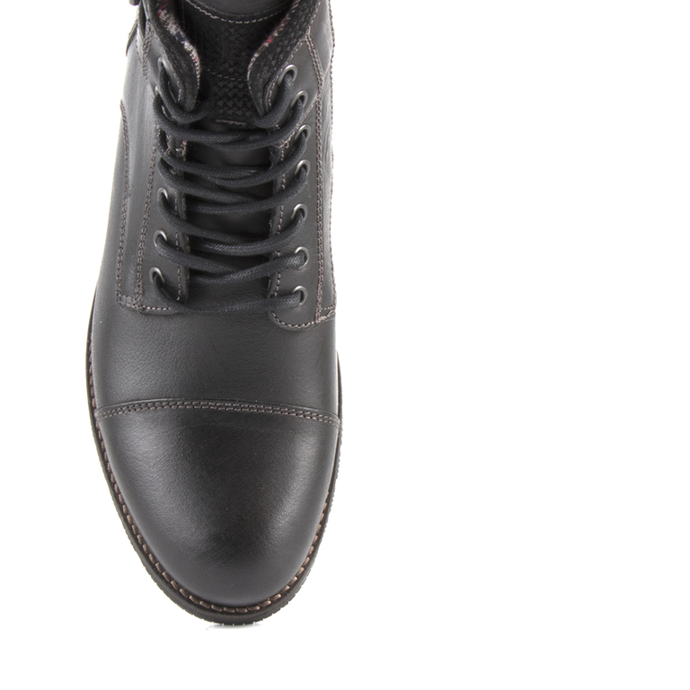 Men's boots Enzo Bertini black leather 618bg690053n
