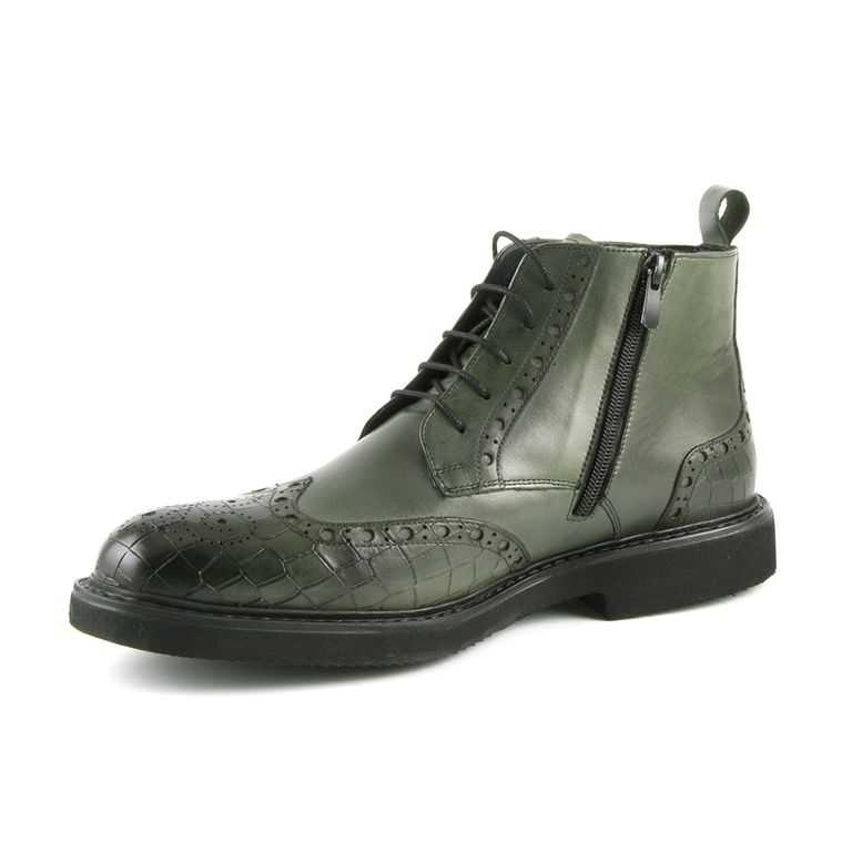Men's boots Enzo Bertini green leather 3688bg95404v
