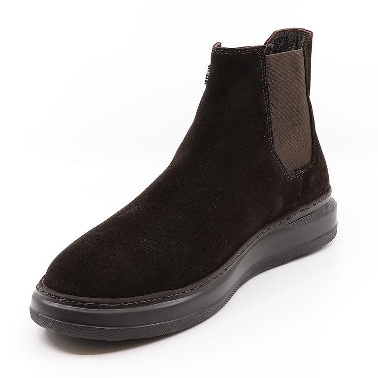 Enzo Bertini men chelsea boots in brown suede leather 3382BG1455VM