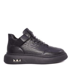 Men's Enzo Bertini black low cut leather boots 3866BG420N