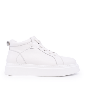 Sneakers high top bărbați Enzo Bertini albi din piele naturală 1648BG0397A