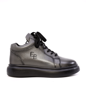 Sneakers high top bărbați Enzo Bertini gri din piele 3660BG762GR