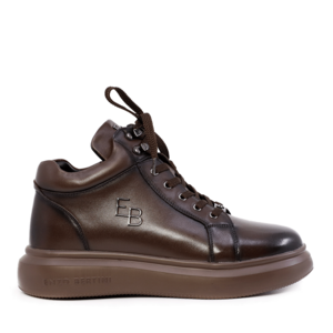 Sneakers high top bărbați Enzo Bertini maro din piele 3660BG762M