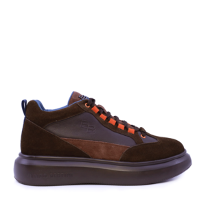 Sneakers high top bărbați Enzo Bertini maro din piele 3662BG974VM