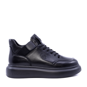 Sneakers high top bărbați Enzo Bertini negre din piele 3662BG420N