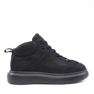 Sneakers high top bărbați Enzo Bertini negre din piele 3662BG976N