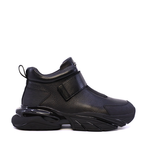 Sneakers high top bărbați Enzo Bertini negri din piele 3660BG758N