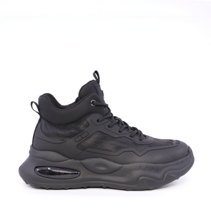 Sneakers high top bărbați Enzo Bertini negri din piele și sintetic 3660BG251N