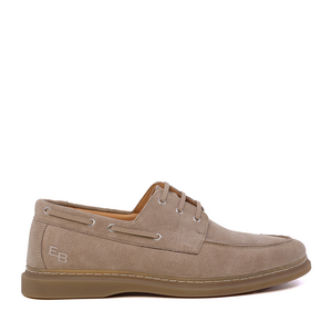 Mocasini cu șiret bărbați Enzo Bertini Premium Collection bej din piele întoarsă 1641BM2322920VBE