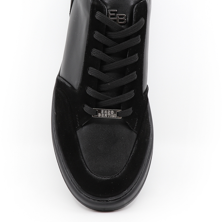 Enzo Bertini men sneakers in black leather 3382BP2016N