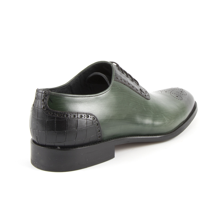 Men's shoes Enzo Bertini green leather 3688bp10600v