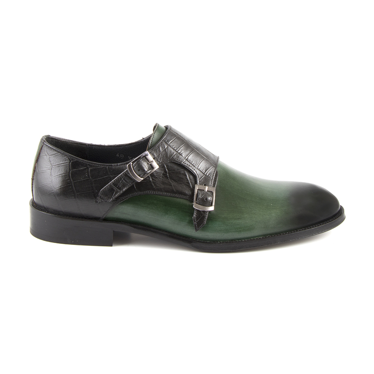 Men's shoes Enzo Bertini green leather 3688bp39640v