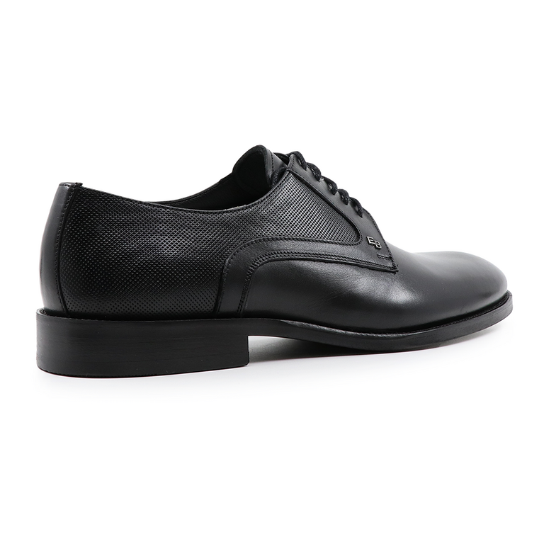 Enzo Bertini men derby shoes in black leather 3385BP3610N