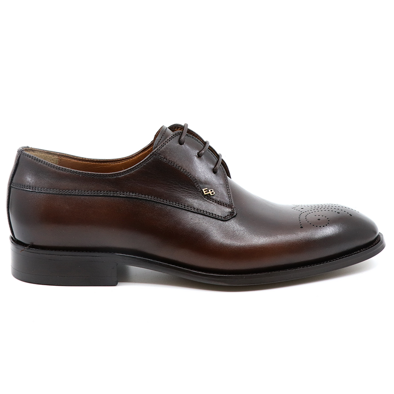 Enzo Bertini men derby shoes in brown leather 3382BP1760M