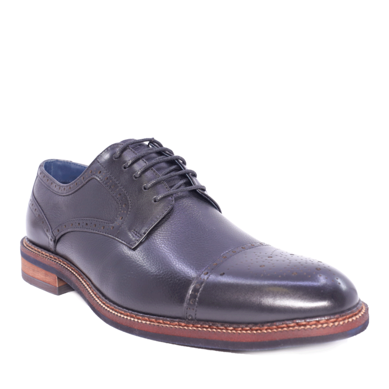 Pantofi derby bărbați Enzo Bertini negri din piele naturală 1786BP10113N