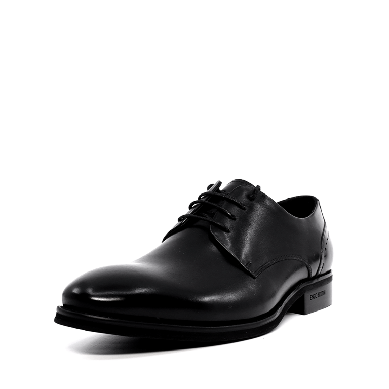 Pantofi derby bărbați Enzo Bertini Premium Collection negri din piele naturală 1647BP2308N
