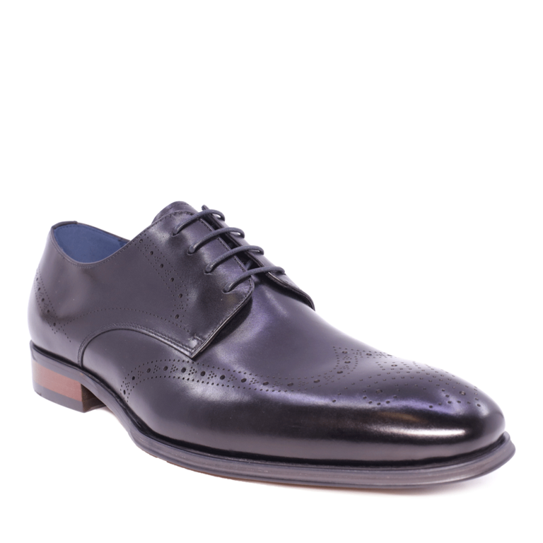 Pantofi derby bărbați Luca di Gioia negri din piele naturală 1796BP19370N