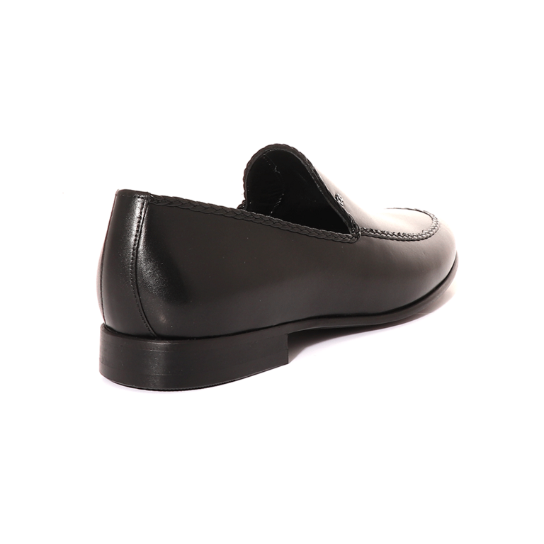 Enzo Bertini men loafer shoes in black leather 3381BP9455N