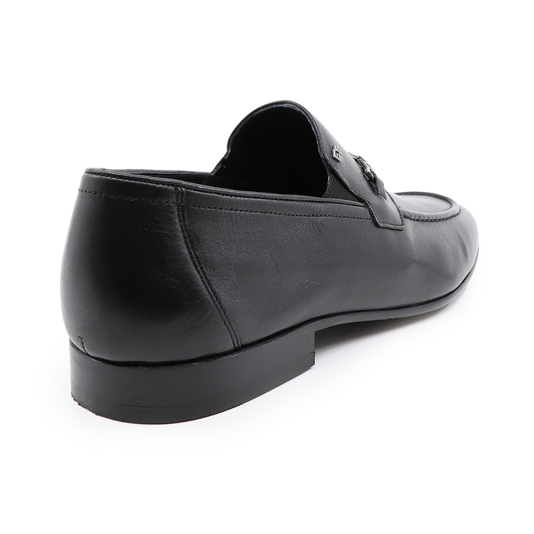 Pantofi loafers bărbați Enzo Bertini negri din piele 3385BP4900N