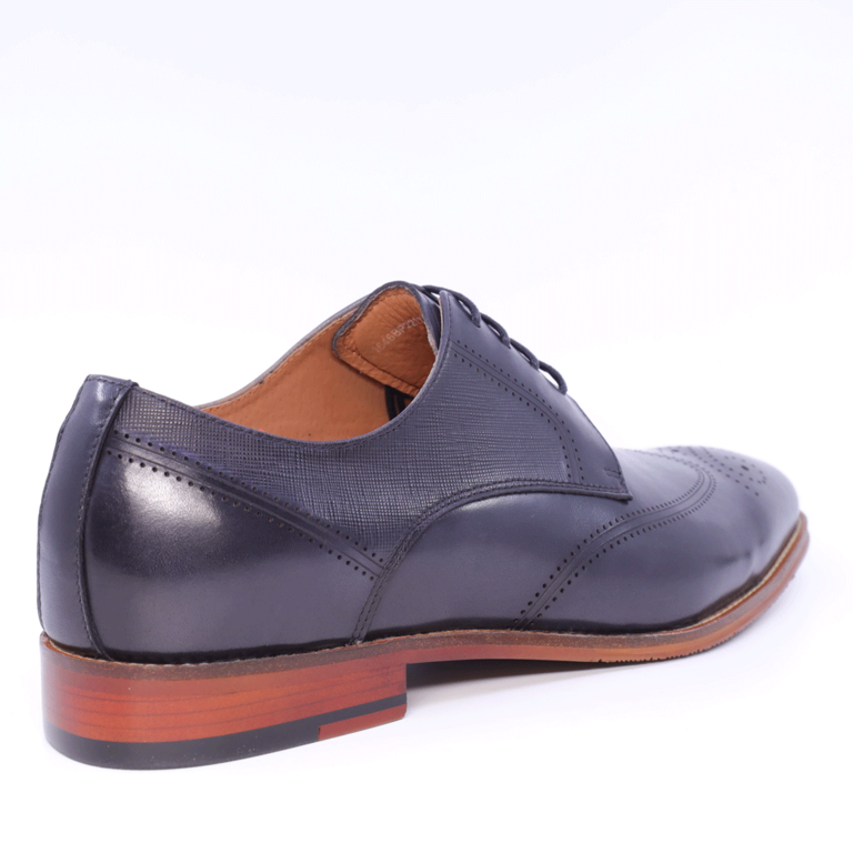 Men's Enzo Bertini dark gray leather Oxford shoes 1646BP221747GR