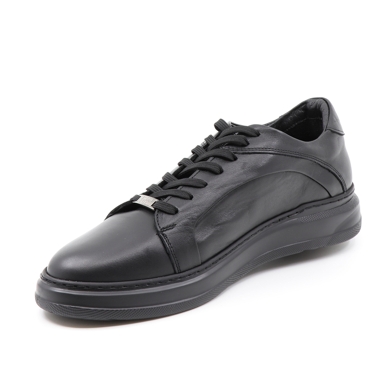 Enzo Bertini men sneakers in black leather 3382BP4170N