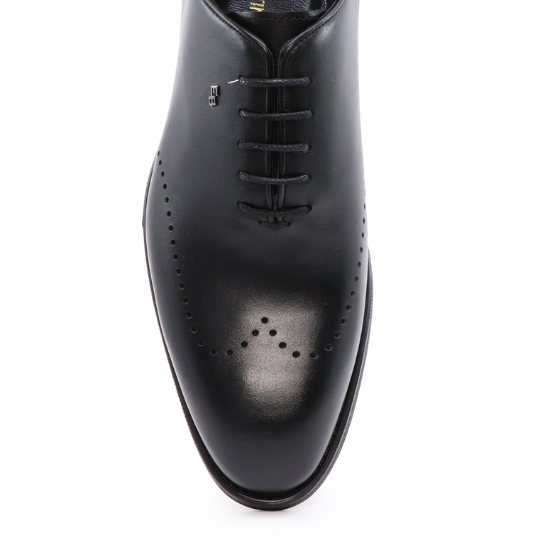 Men's Oxford shoes, Enzo Bertini brand, black leather 3386BP1207N