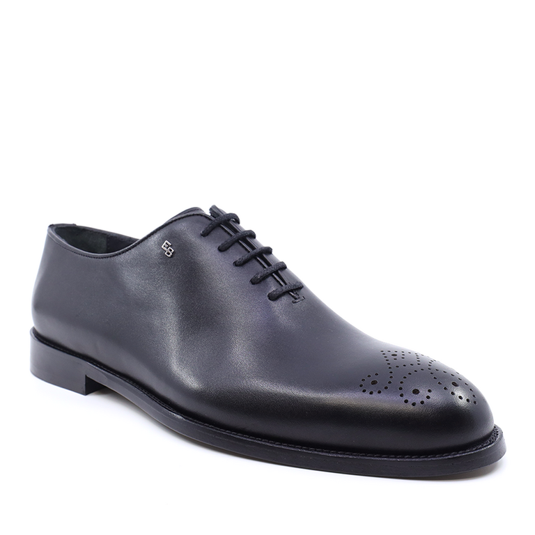 Enzo Bertini men oxford shoes in black leather 3385BP2475N