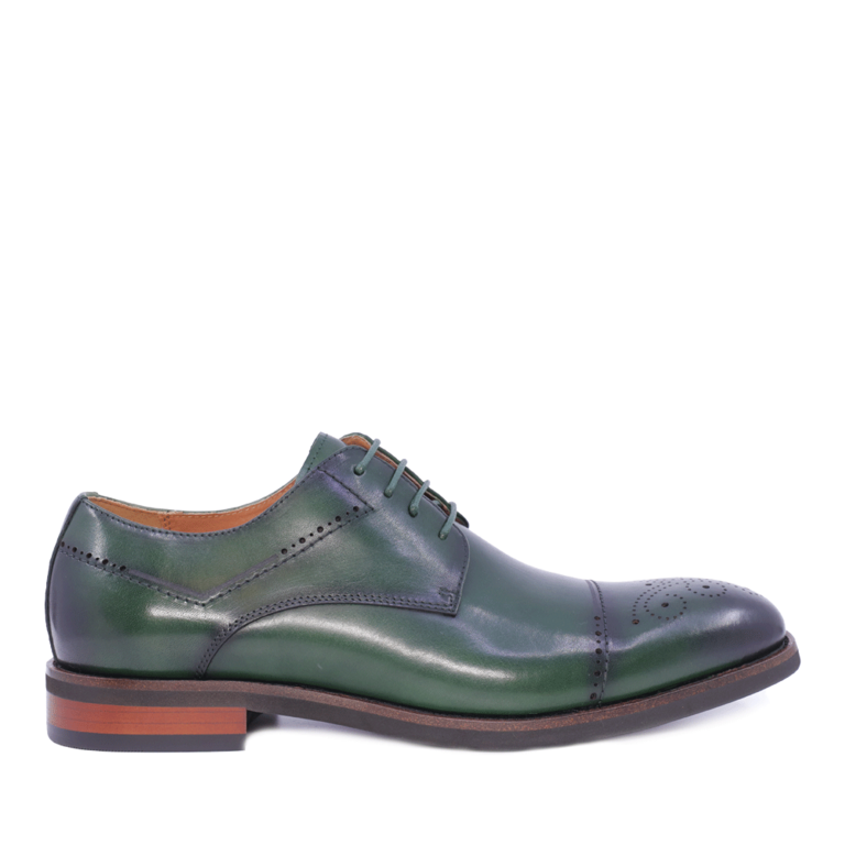 Men's Enzo Bertini green leather Oxford shoes 1646BP220197V