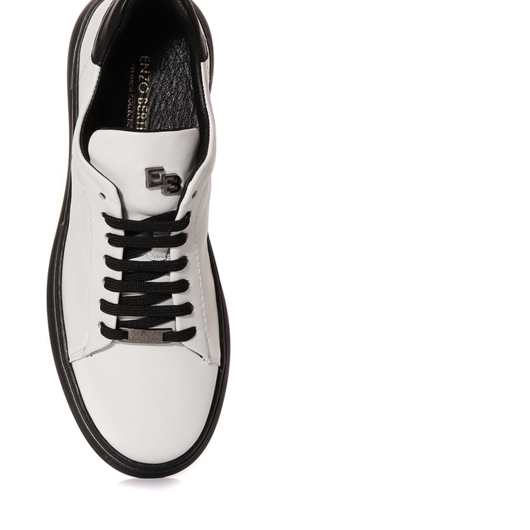 Pantofi sport bărbați Enzo Bertini albi din piele 3381BP4750A