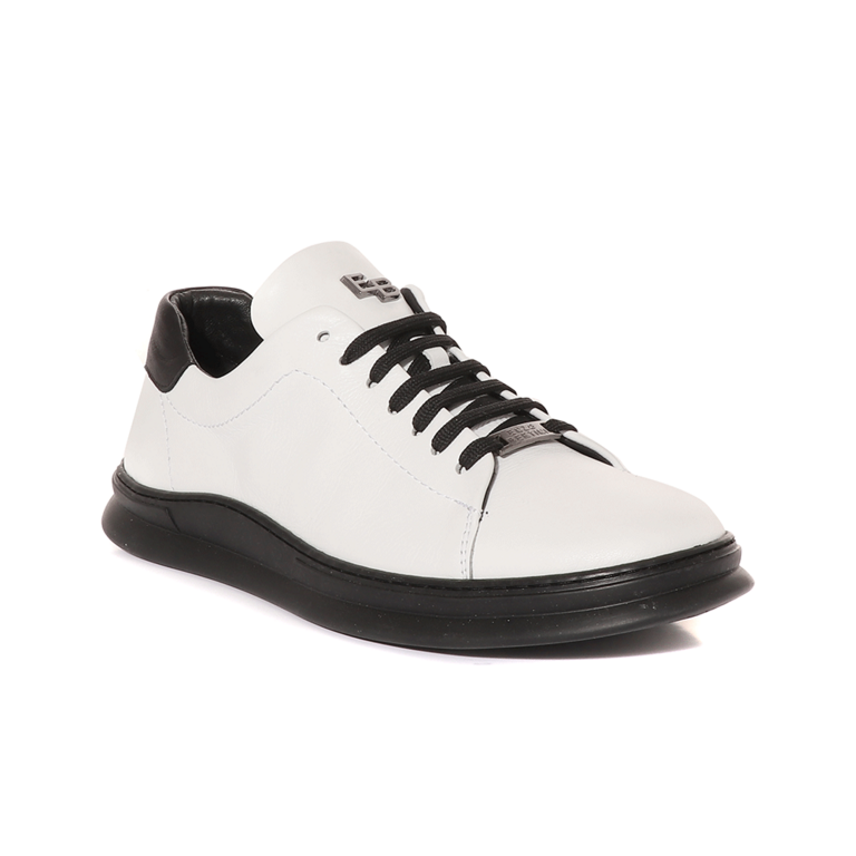 Enzo Bertini men sneakers in white leather 3381BP4750A
