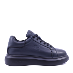 Navy Enzo Bertini men's genuine leather sneakers with embossed logo                           3869bp553bl