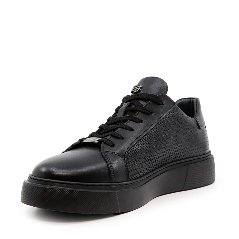 Sneakers bărbați Enzo Bertini negri din piele 3684BP2324N