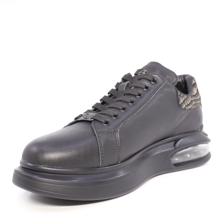 Men's Enzo Bertini black leather sneakers 3866BP416N