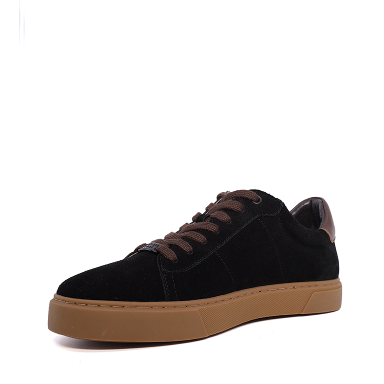Men's Enzo Bertini Premium Collection Black Suede Sneakers 1647BP2110VN