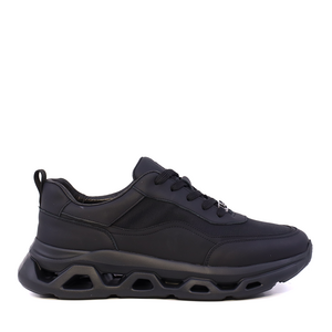 Sneaker ușori bărbați Enzo Bertini negri din piele și textil 3661BP830N