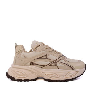 Sneakers bărbați Enzo Bertini bej din piele și textil 3661BP855BE Sneakers bărbați Enzo Bertini bej din piele și textil 3661BP855BE