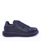 Enzo Bertini men's black genuine leather sneakers with logo 3869BP665N