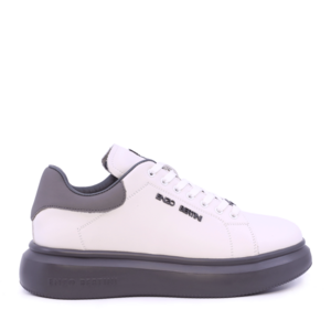 Sneakers ușori bărbați Enzo Bertini alb cu gri din piele 3662BP554A