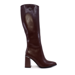 Cizme cu toc evazat femei Enzo Bertini bordo din piele  1120DC7612BO