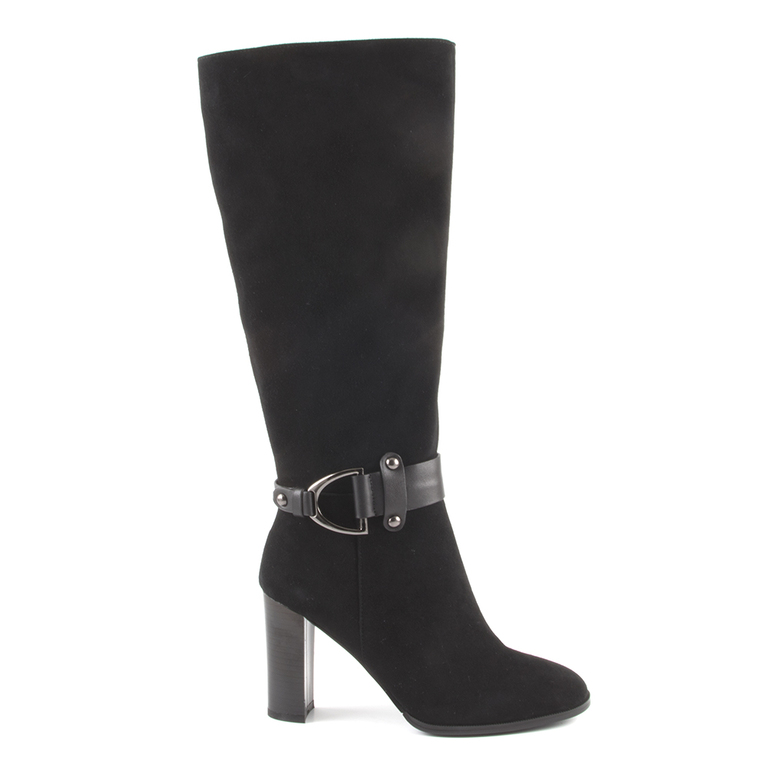 Enzo Bertini women's boots in black suede with high heels 1120dc1868vn